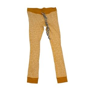 Free People Mustard and Beige Pajama Pants